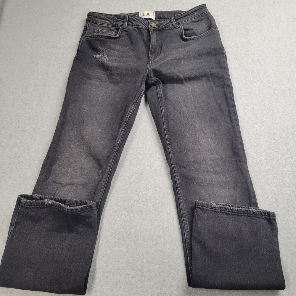 BDG Urban Outfitters Low Rise Slim Bootcut Distressed Jeans Black Size 30 Trendy